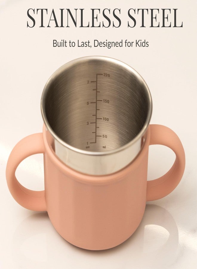 SELECTSHEN Stainless Steel Sippy Cup with Platinum Silicone Sleeve, Spill-Proof Spout & Pull-Proof Straw –Training Cup for Kids,Leak-Resistant, BPA-Free, Dishwasher Safe, with Handles & Brush - Image 5